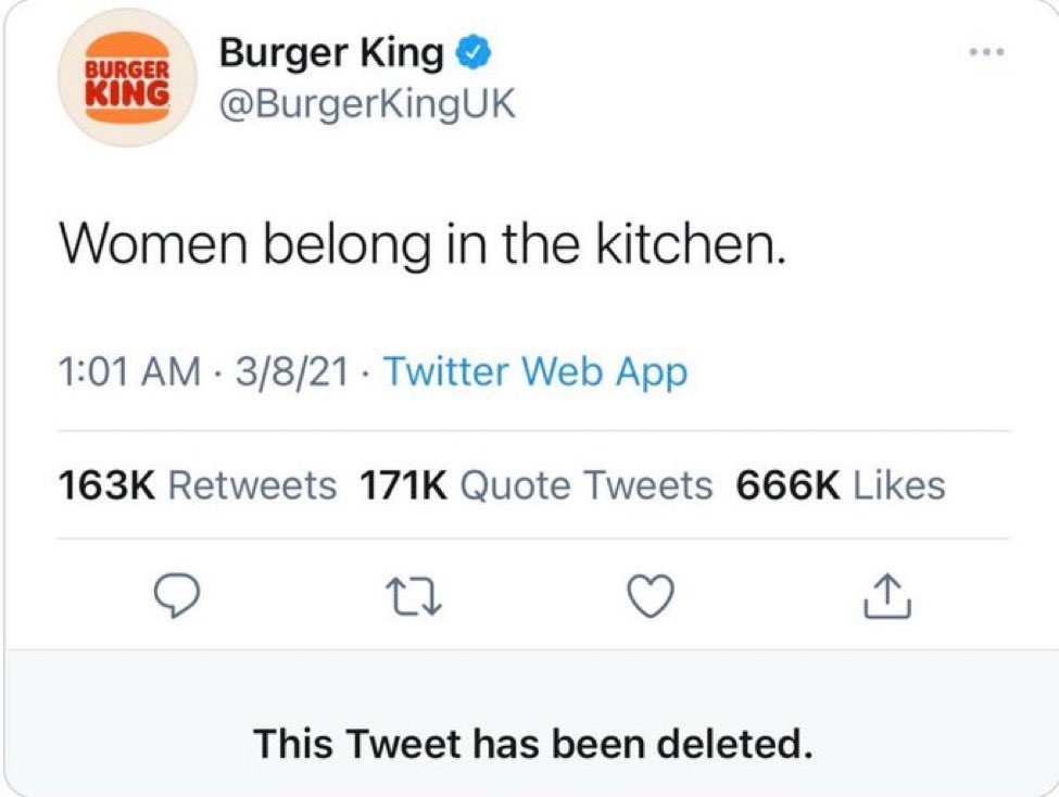 RT @PhillyD: Happy Anniversary to Burger King UK’s International Women’s Day Tweet. https://t.co/m3UOc9olzI