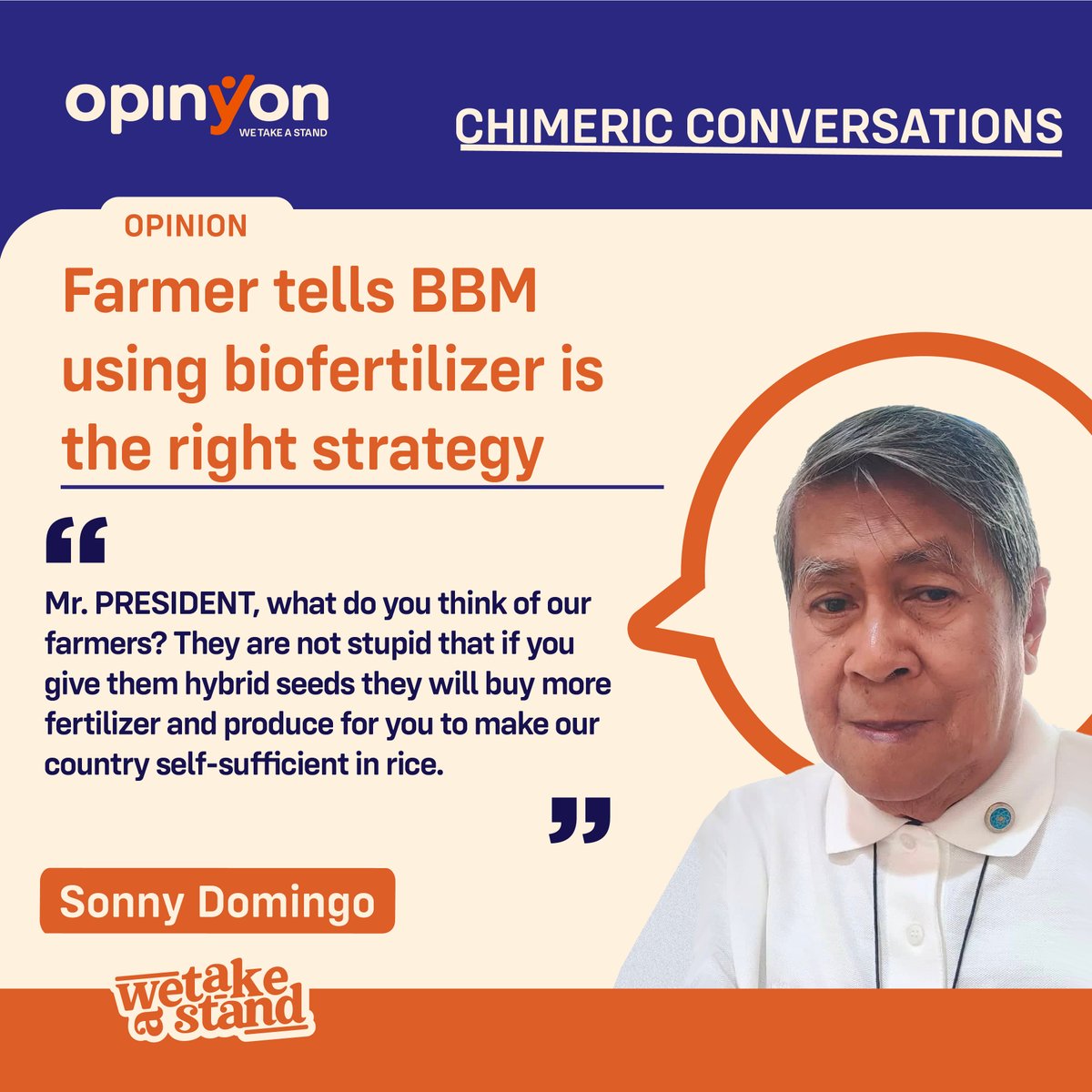 OpinYonNews's tweet photo. Farmer tells BBM using biofertilizer is the right strategy
By Sonny Domingo
Read more
https://t.co/HaER9GCCGW
#Farmers #BBM #BioFertilizer #RightStrategy #Chimeric #Conversations #ChimericConversations #Column https://t.co/l5x963LdUO