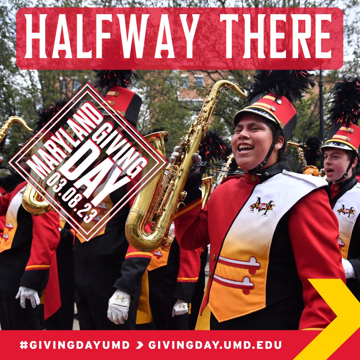 We’re HALFWAY THERE! Come on MSOM, keep donating and participating in those challenges! The alumni power hour is going on right now so donate to have your gift make the biggest impact this #givingdayumd !!!