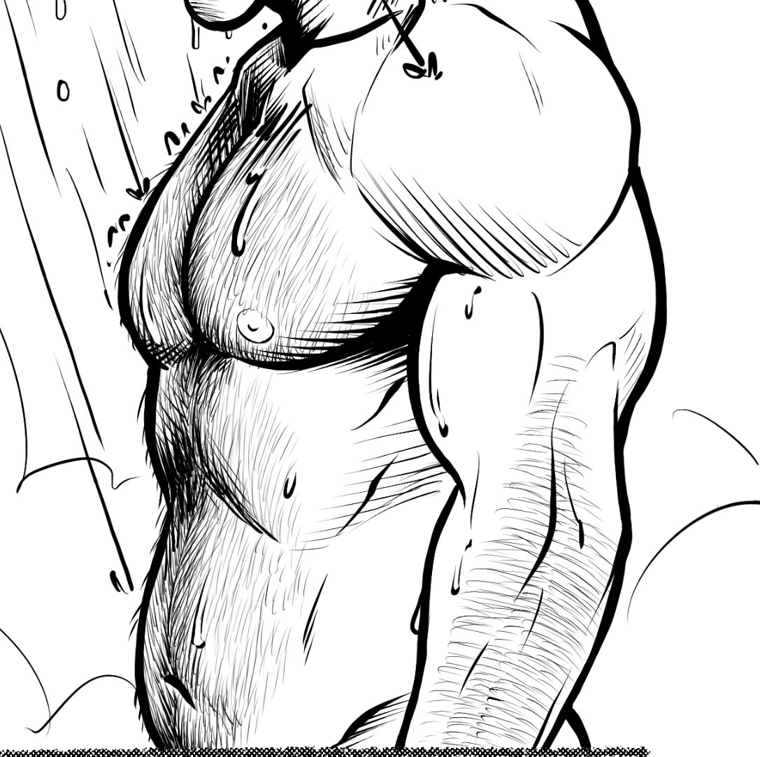 The propensity big dudes have for flexing every time they know a camera's on them makes it really difficult to find references for big jacked dudes standing in any kind of relaxed way that isn't showing off how maximum crunchy their abs can be. 