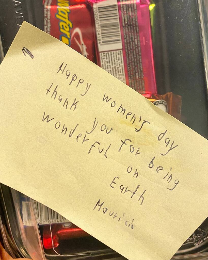 So grateful for the amazing women in every aspect of my life and also blown away by the heartfelt greetings I got all day for #internationalwomensday. 🥰This one touched me the most: chocolate bars and a note from our kind gentle unsung hero @myersand… instagr.am/p/CpjBzkJO2d3/