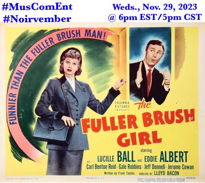 We’ll be seeing some more Lucy later on in the year for #Noirvember with the noir comedy “The Fuller Brush Girl”
#MusComEnt #ILoveLucy