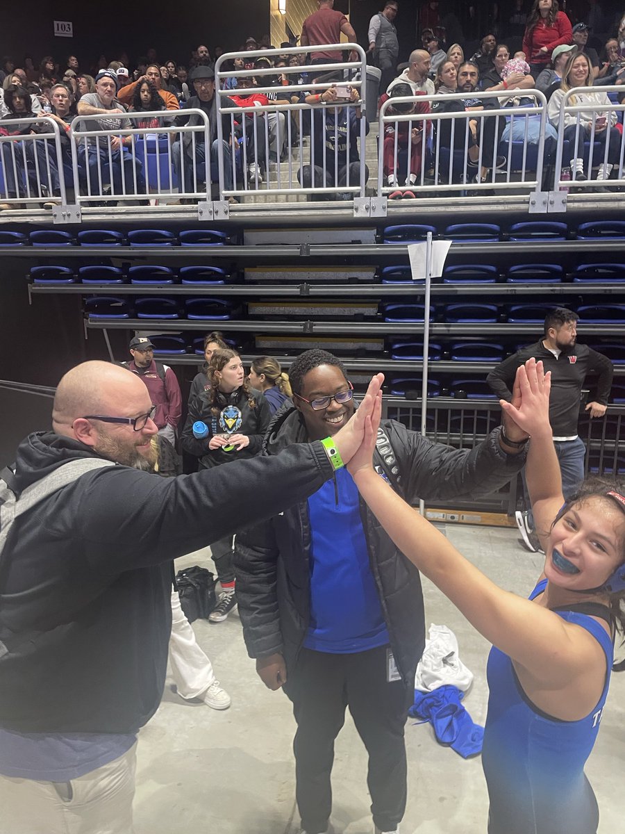 Congrats to Natalie Miranda, winning by pin and advancing to championship quarterfinals.