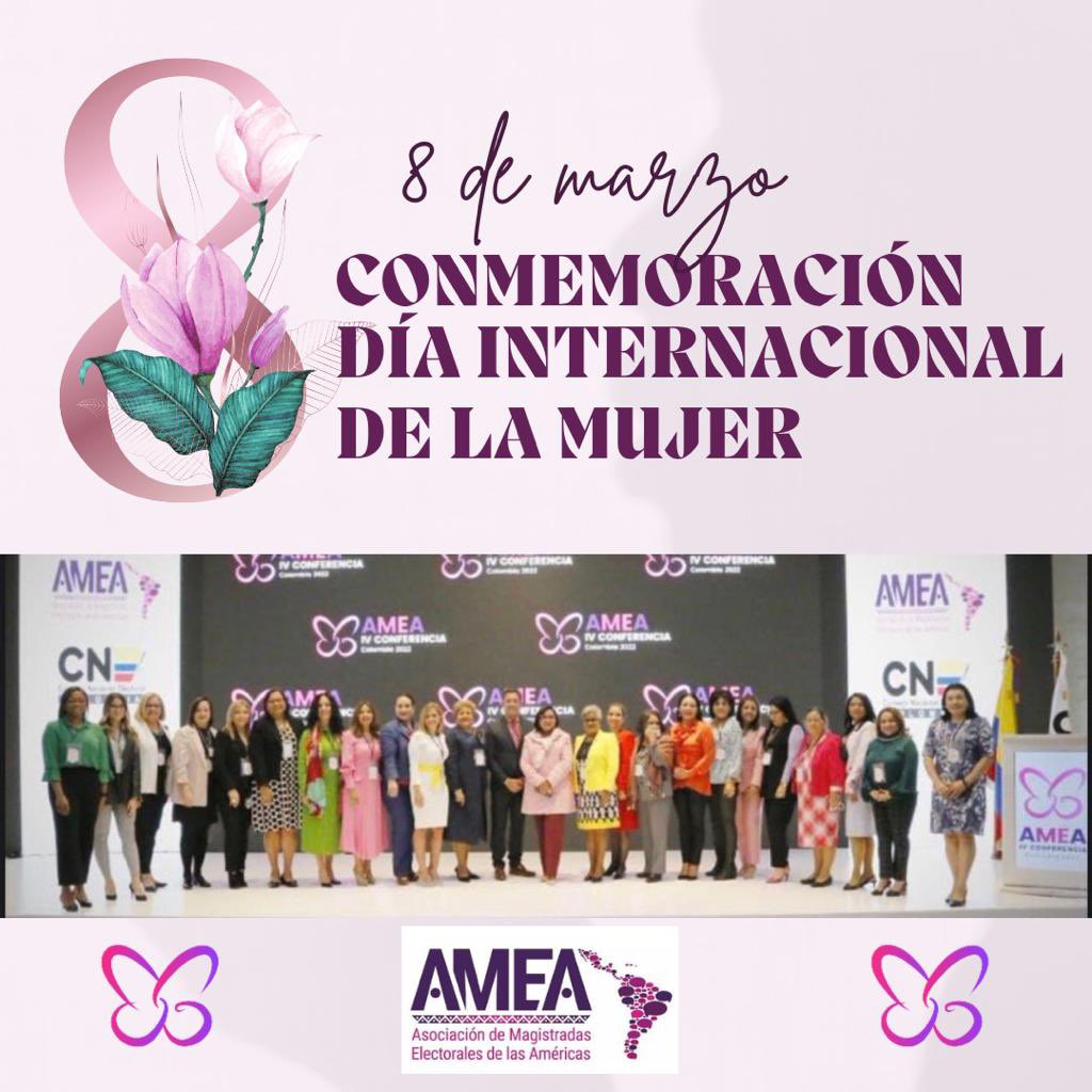 En la conmemoración del #DiaInternacionalDeLaMujer rindo un homenaje especial a las magistradas y expertas electorales de AMEA que trabajan incansablemente por lograr una verdadera participación política con equidad, igualdad, justicia y la eliminación de la violencia de género.
