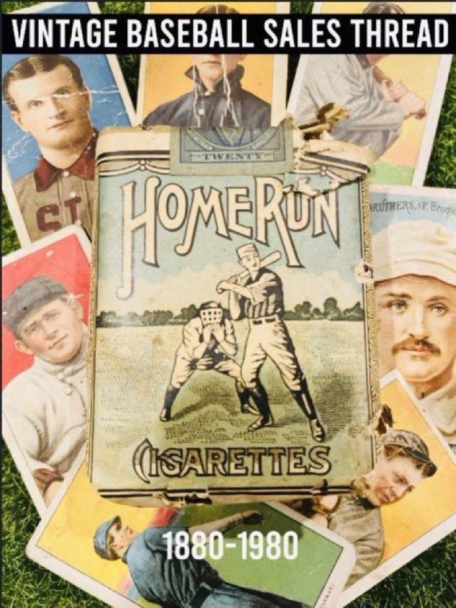 CardsStory's tweet photo. VINTAGE BASEBALL SALES THREAD 

- Keep it strictly 1880-1980

- No Links to eBay or any other sites

- Please list a price with every card

- Anyone &amp; everyone is welcome to post &amp; buy cards

- Lets get some cards moving &amp; build a stronger vintage community 

RT’s appreciated ⚾️ https://t.co/jZfAp3e8aU