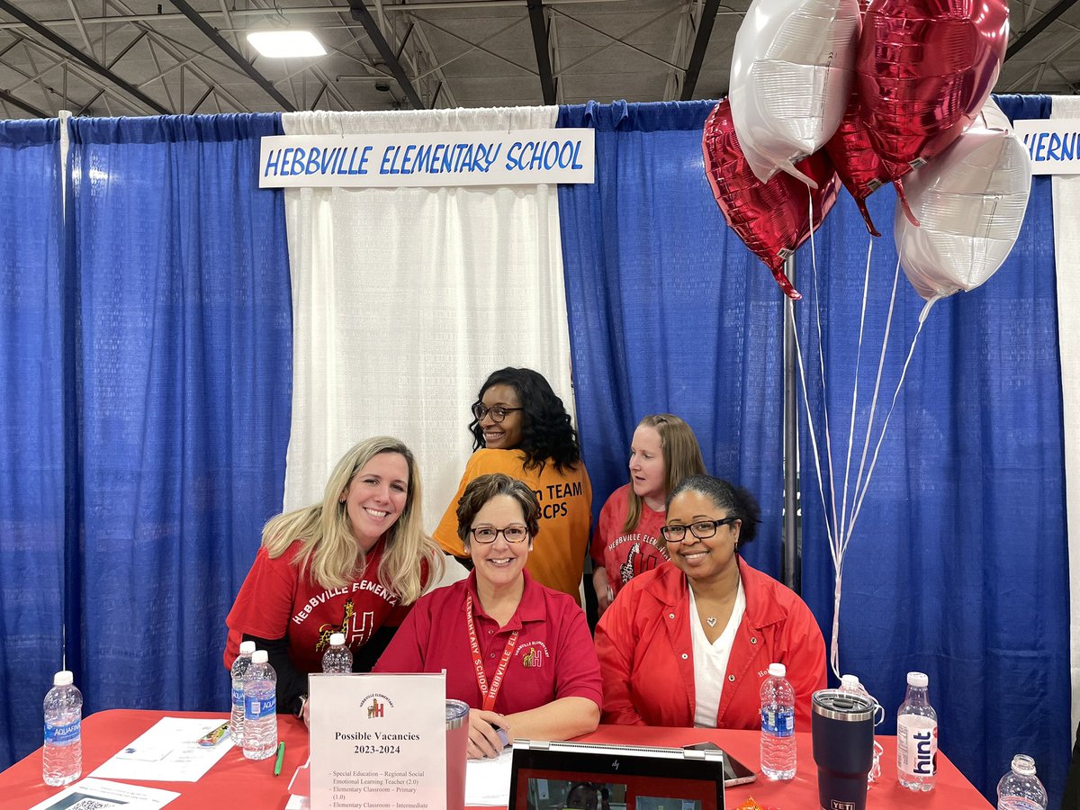 Fun times at the @BCPS job fair representing <a href="/HebbvilleES/">Hebbville Elementary School</a>! Where is <a href="/MrFilderman/">Mr. Filderman</a>? @