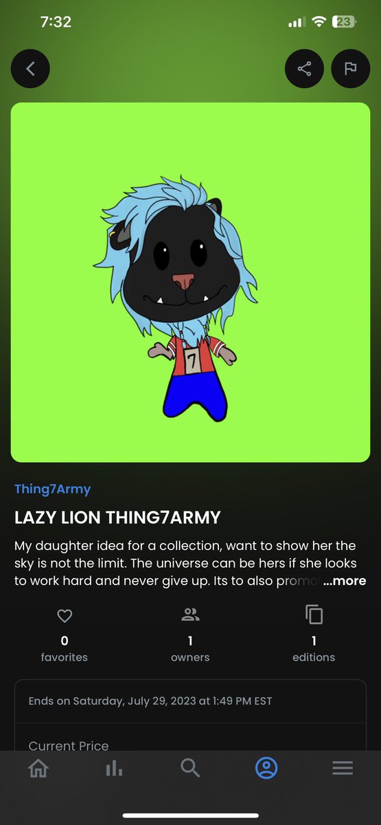 Day 4 showcasing her art #WomensDay 
Thing7army on opensea <a href="/LazyLionsNFT/">Lazy Lions 👑</a> <a href="/LazyCubsNFT/">Roary McRoarinson | #LazyCubs 🐱</a> <a href="/garyvee/">Gary Vaynerchuk</a> <a href="/neymarjr/">Neymar Jr</a> <a href="/Memphis/">Memphis Depay</a> <a href="/AchrafHakimi/">Achraf Hakimi</a> <a href="/LOUDMOUTH_ETH/">LOUDMOUTH.ETH #NFT #Advisor #Speaker</a> #InternationalWomensDay #artist