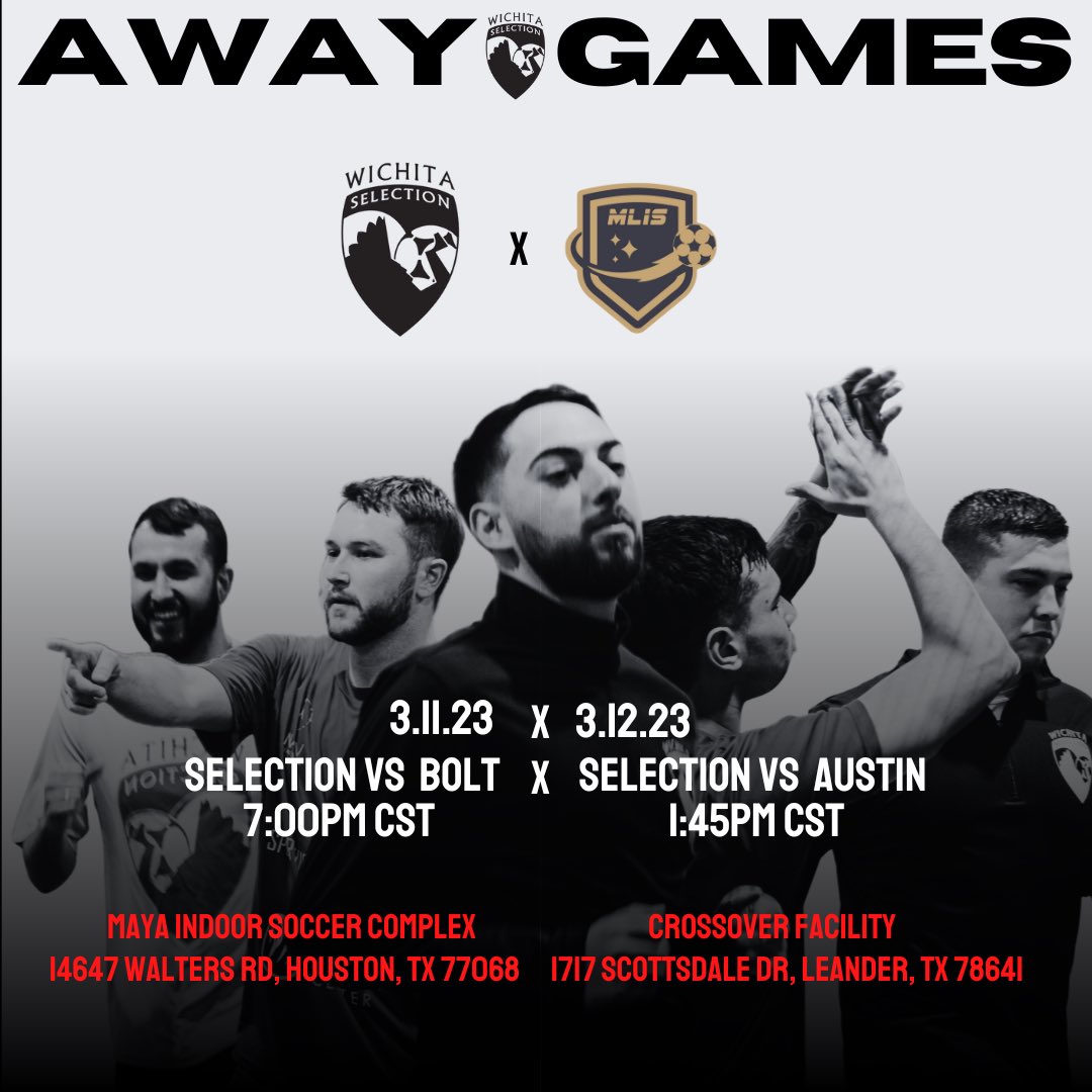 Both Premier Arena Soccer League &amp; MLIS squads will be down in Texas this weekend as we face both Houston Bolt and Austin Emerald! #ForTheHomeTown

3.11.23 vs Houston Bolt 
PASL - 4:30PM CST 
MLIS - 7:00PM CST

3.12.23 vs Austin Emerald 
PASL - 11:30AM CST 
MLIS - 1:45PM CST
