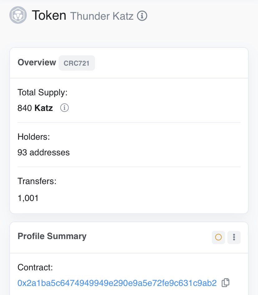 THNDRKatz ⚡️(24% minted⏳) on CroSea.io tweet media