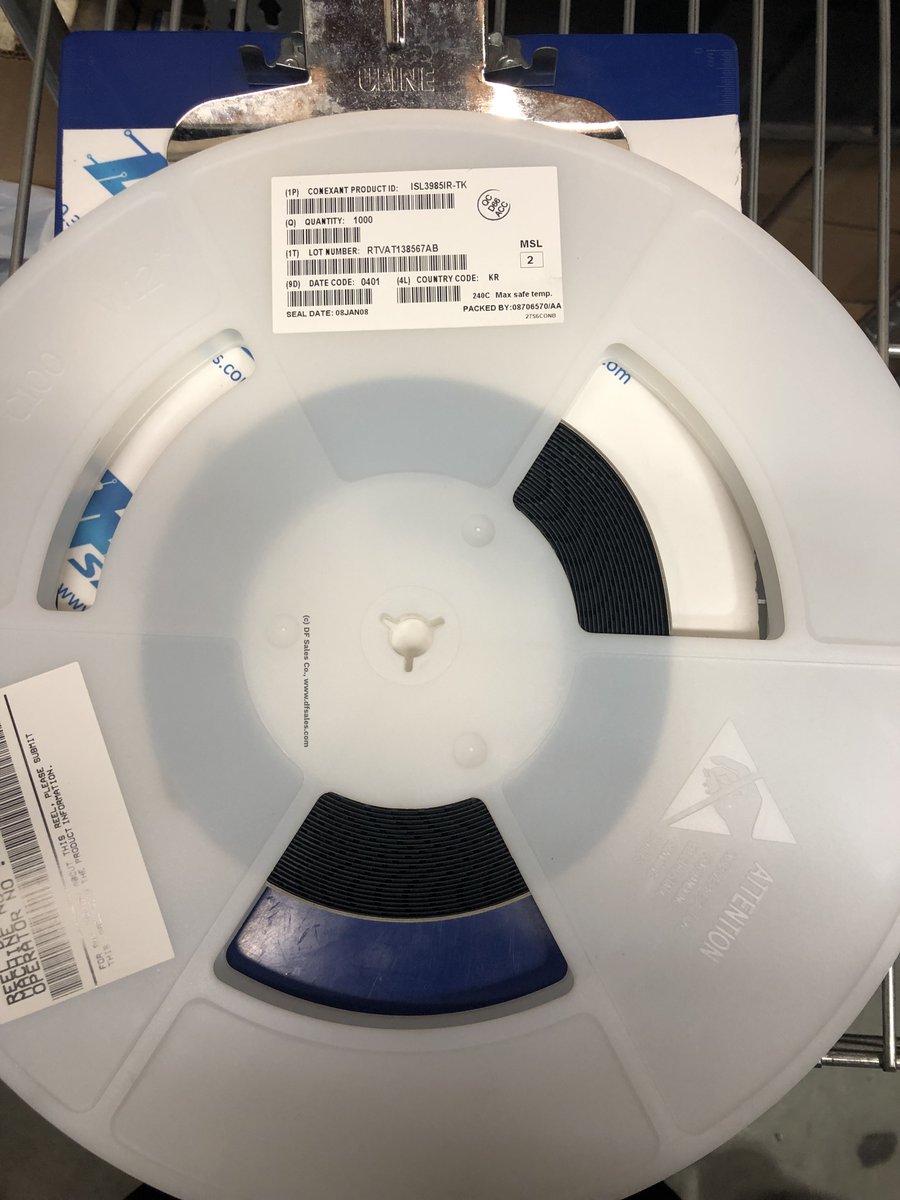 dfsalesco's tweet photo. ISL3985IR-TK Conexant in stock! Call to order 1-800-321-5031 or email sales@dfsales.com
https://t.co/DTn7SuiIuS

#connectors
#opamp
#conexant
#electroniccomponents
#distribution
#instock
#siliconvalley
#samedayshipping
#dfsalesco
#sales
#sanjose https://t.co/bv2s6xTBgl