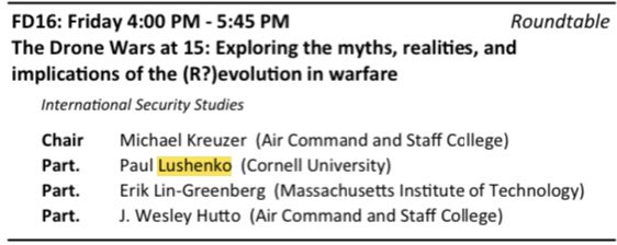 Great week! Our paper on trust in AI was accepted at #APSA2023. Looking forward to #ISA2023, where I’ll present research on race and U.S. drone strikes. Also, submitting a paper on drones and constraint. Join us in Canada! @sekreps @jules__george @AdiRaoCornell @shyamkraman