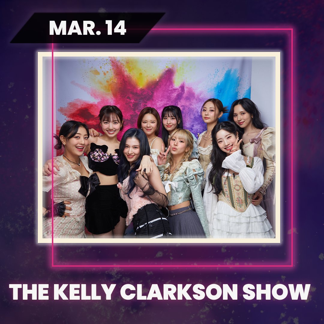🚨 <a href="/JYPETWICE/">TWICE</a> interview AND performance Tuesday 3/14! #TWICEonKelly