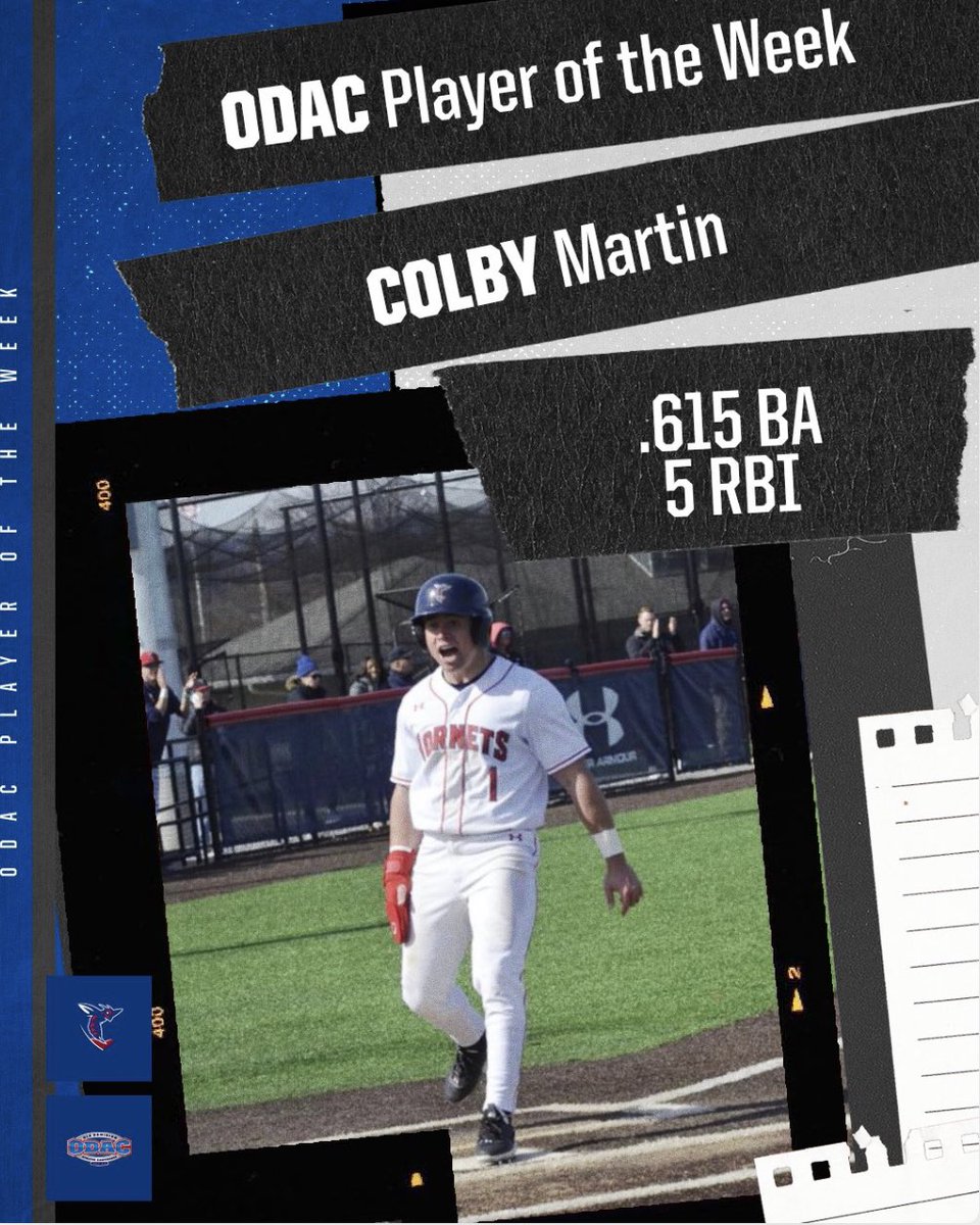 Colby Martin Named Player of the Week 

#DiamondHornets

<a href="/SUHornets/">Shenandoah Hornets</a> <a href="/ShenandoahU/">Shenandoah University</a>
