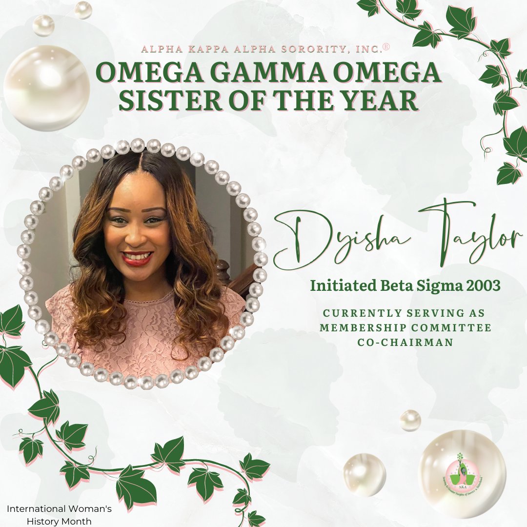 BwoodAKA's tweet photo. Honoring Dyisha Taylor as our Sister of the Year during Women's History Month! Her exceptional leadership paired with her dedication to sisterhood &amp; service make her an inspiration. Dyisha sets a high standard of excellence &amp; positivity for our sorority. #AKA1908 #OGOAKA https://t.co/3ilsNzrr5d