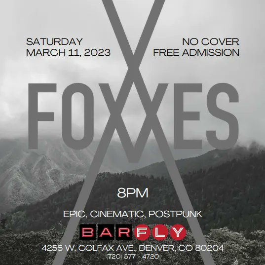Your reminder that playing at Barfly on West Colfax, this Saturday, March 11 at 8pm. No cover. Come join us for an epic show in 3 acts. #denvermusic #livemusic #westcolfax #colfax #indierock #psycherock #progrock #postpunk #coloradomusic