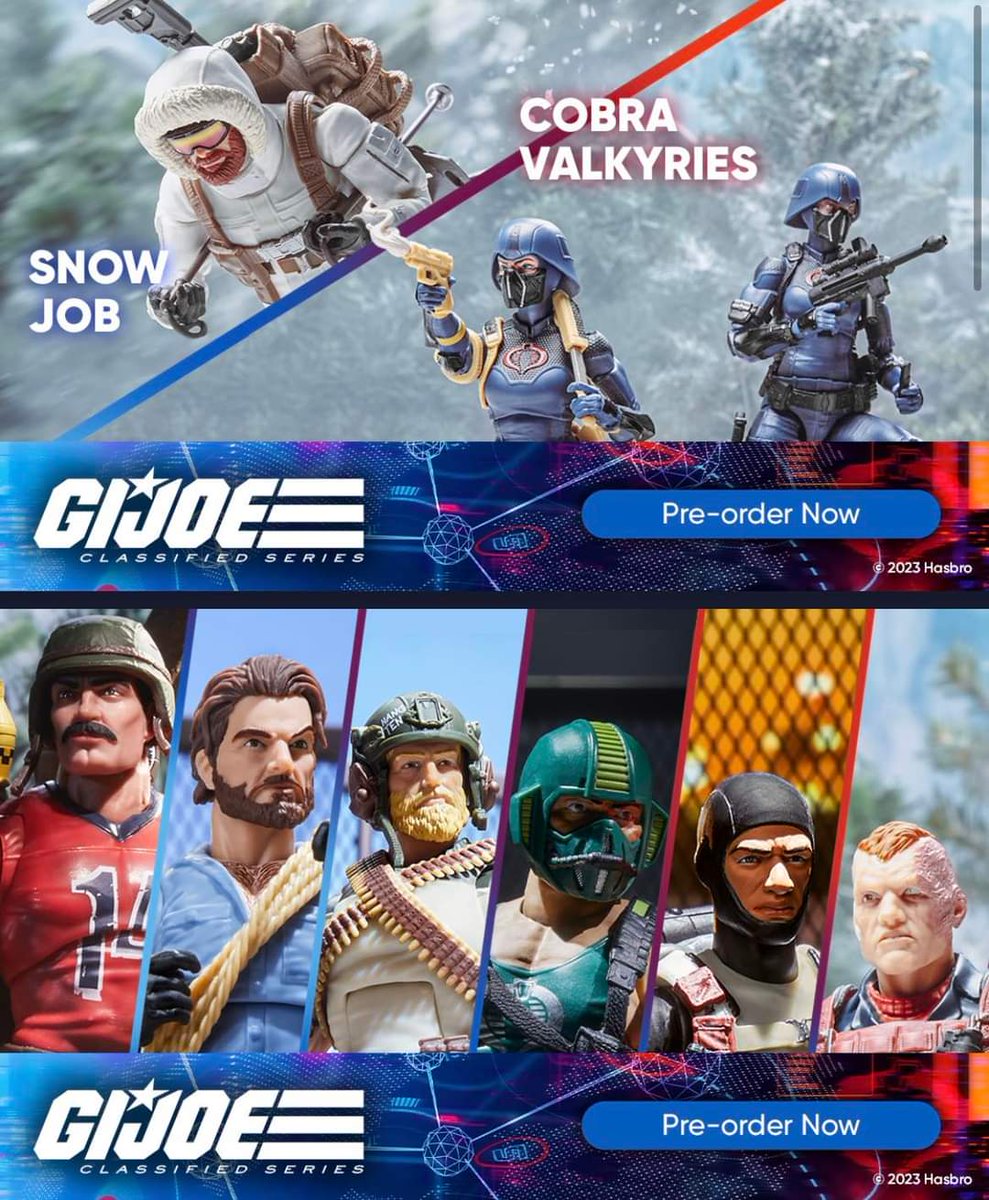 gijoeRecRoom's tweet photo. It was an absolutely amazing day for GI Joe collectors!! Which was your favorite figure reveal? (We are partial to Snow Job :) !! Did you see the face sculpt Foe Shipwreck? Captures the essence of the character, perfectly!!
#gijoe #HasbroPulse #hasbro #toys https://t.co/OmXjWyqI0t