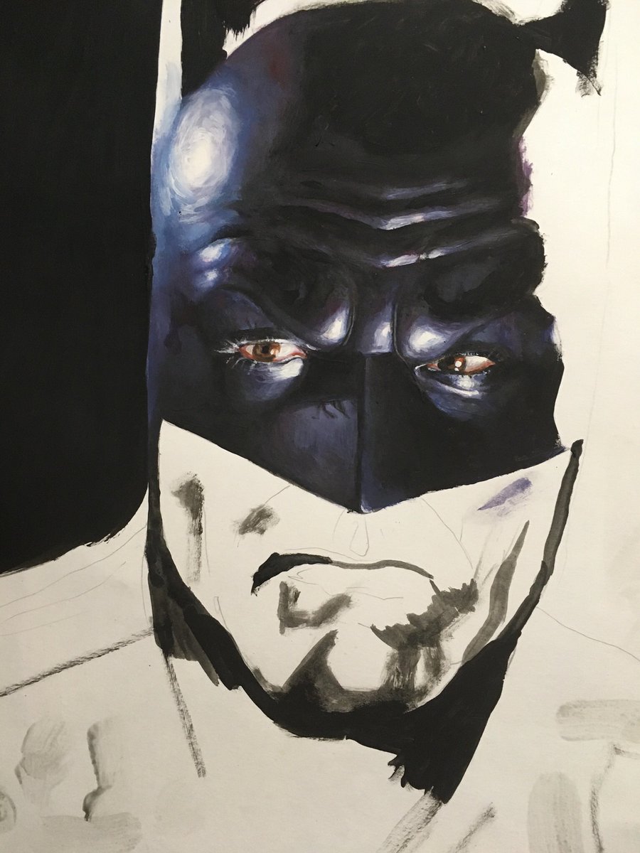 My replica of Batman portrait (original by Alex Ross). Acrylic paint, made it for my friend 

#traditionalart #batman