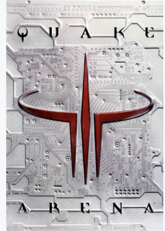 depthsofwiki's tweet image. the cover art for the video game quake III arena is copyrighted so spanish wikipedia’s photo for quake III arena is a plate of hot dogs