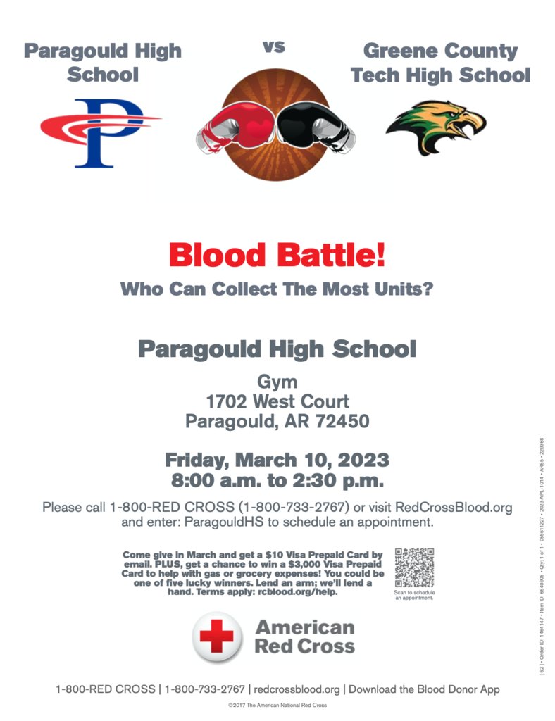 It's a BLOOD BATTLE between PSD and GCT. Come help us save lives AND wreck Tech this Friday, March 10th at the Red Cross Blood Drive hosted by the PHS Key Club. Details are on the flyer!
#redcross
#bloodbattle
#psdrams
#riseuprams