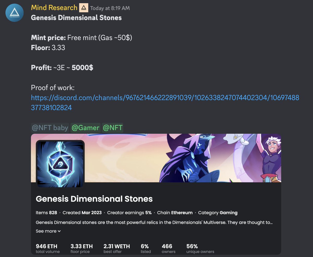 Khởi đầu tháng 3 suôn sẻ với các anh em

LFGGGG

Join Discord để chiến đấu nào

discord.gg/mindresearch

#NFT #Web3gaming #MR