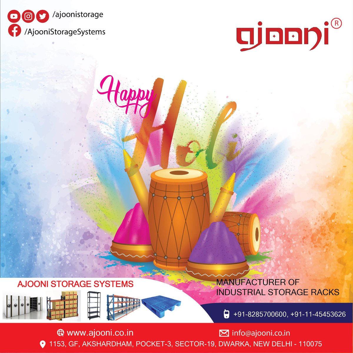 SteelRacks's tweet photo. The world is a beautiful and colourful place.. May this Holi bring you and your family more love and happiness. Happy Holi. https://t.co/BQYn2frHC1