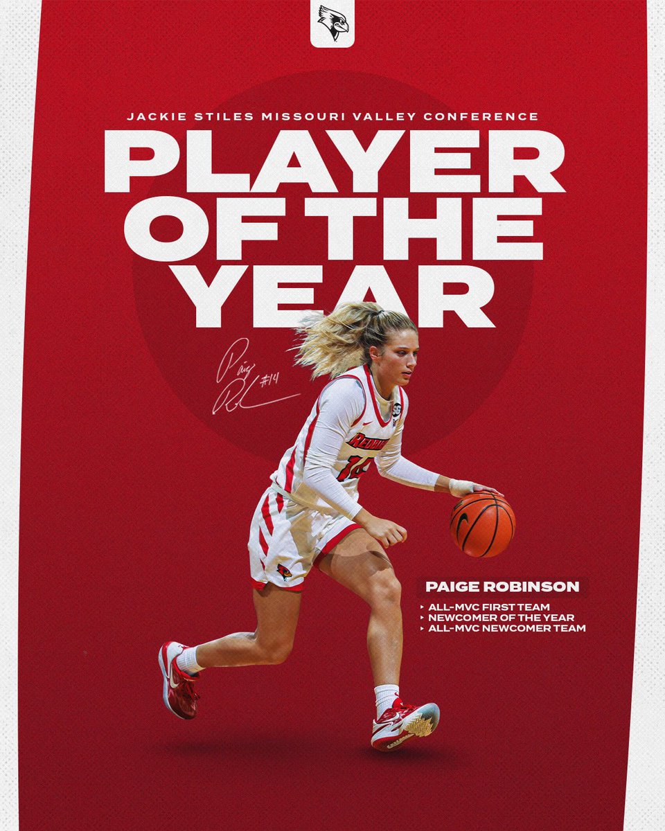 PAIGE ROBINSON SWEEP🧹🧹

The Jackie Stiles Missouri Valley Conference Player of the Year and Newcomer of the Year is a Redbird🤩