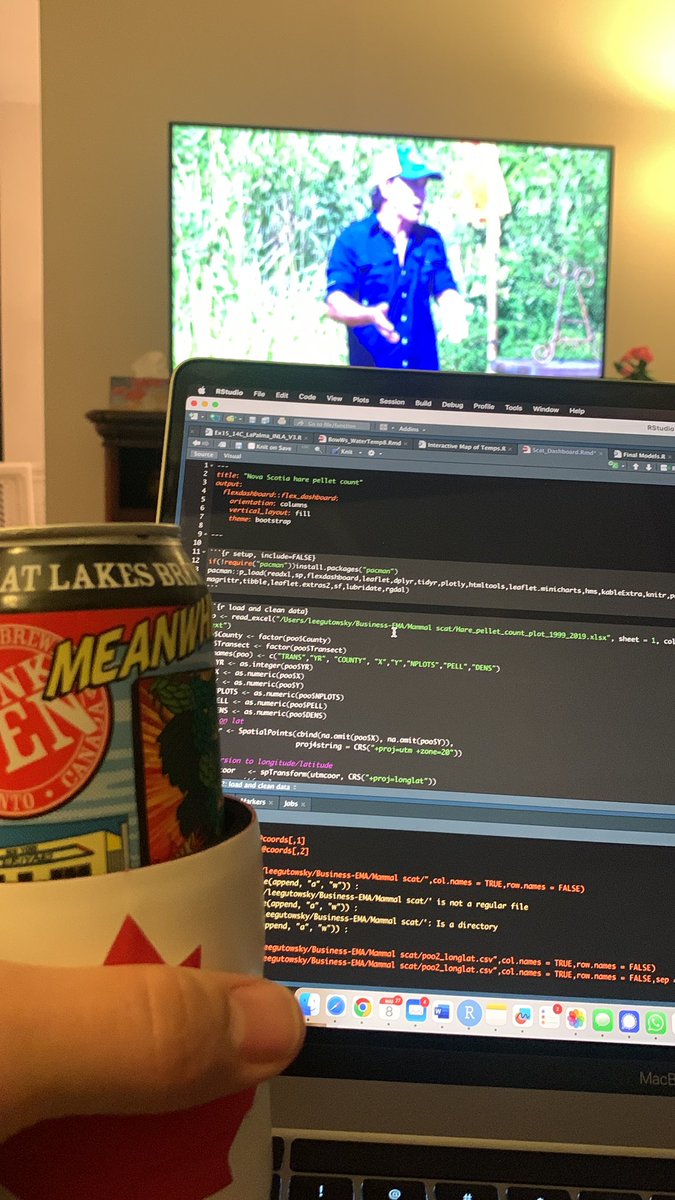 Lee_FG's tweet photo. Tonight’s after-hours work brought to you by Survivor, beer, and rabbit poop 
@MarkMalloryLab and @halibirdnerd know what’s up 😉 https://t.co/zybjvt60vS