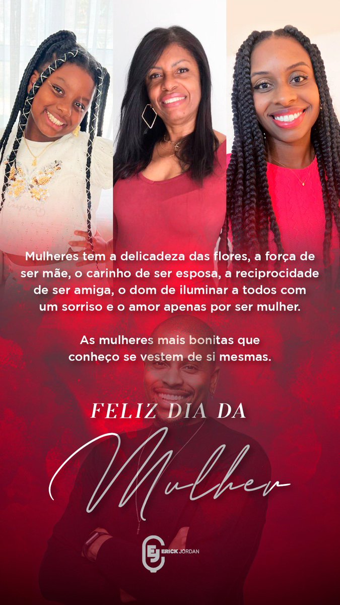 ErickJordan's tweet photo. Feliz dia da mulher á todas. 
O que seria da doçura do mundo sem a força e o carinho de vocês? ♥️

Feliz dia, mulheres! https://t.co/CNr7TMW3LX
