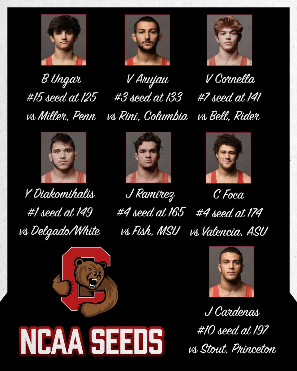 The brackets are out!  Here are our seeds and first round opponents. Tulsa 🔜

#yellcornell #gobigred