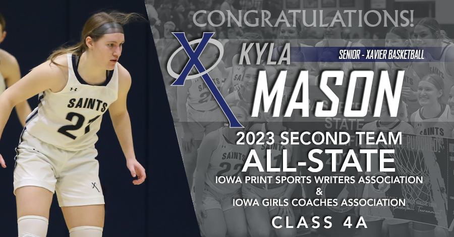 Congrats to @CRXAVIERGBB's Libby Fandel on being named 1st Team All-State by the Iowa Print Sports Writers Association and Iowa Girls Coaches Association and to Kyla Mason on earning 2nd Team All-State (IPSWA and IGCA) honors! #WeAreXavier #BeXceptional