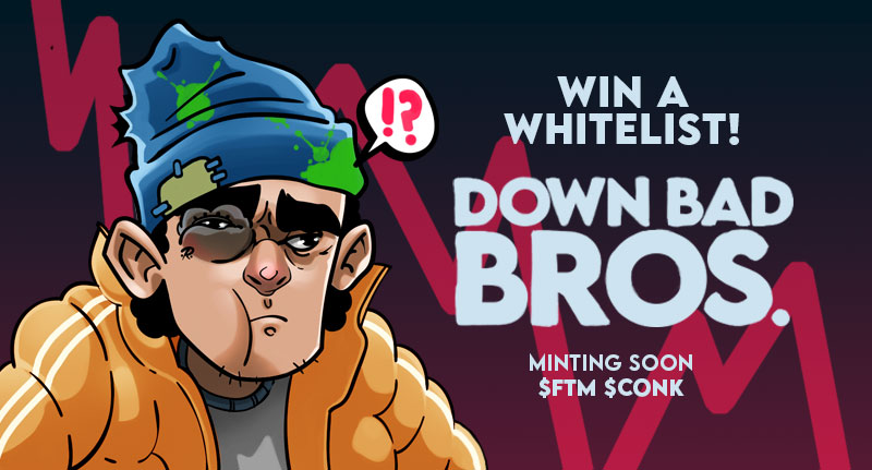 tombxbt's tweet image. With the Market taking a lil tumble theres never been a better time to secure your spot for a #DBB @DOWNBADBROS_FTM Whitelist !

@REPEATR888 is giving a few out in the #DBB channel in tombheads discord.

Be sure to click for your DBB role in # ROLE-REACT 🎟️

📉
