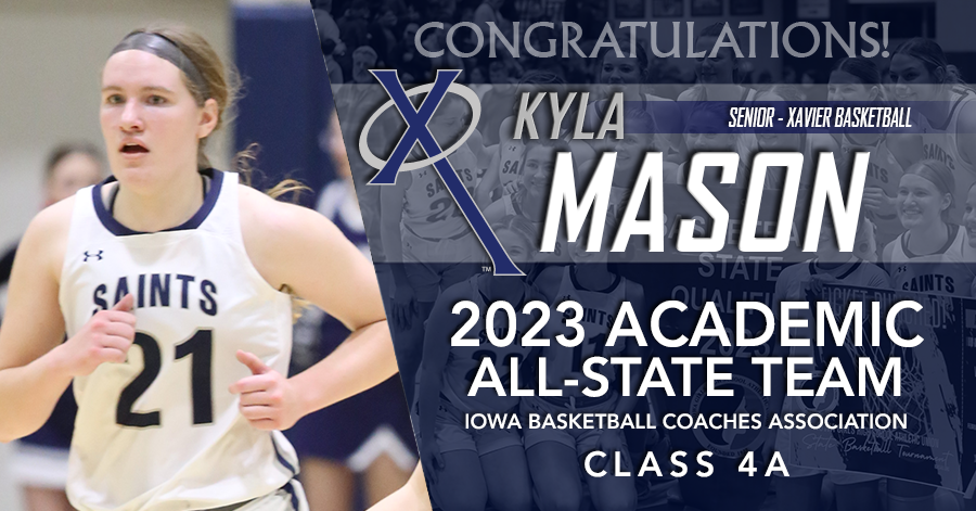 Congratulations to @CRXAVIERGBB's Kyla Mason on earning Academic All-State honors from the Iowa Basketball Coaches Association! #WeAreXavier #BeXceptional