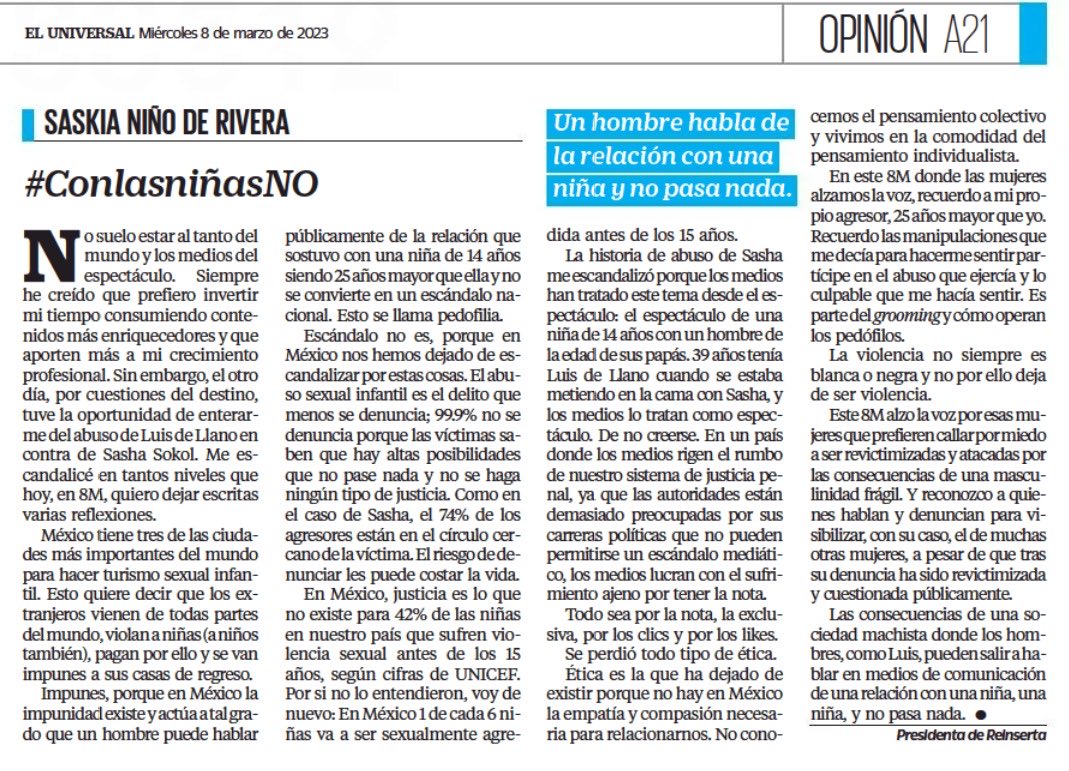 Nombrar es necesario y eso hiciste, <a href="/saskianino/">Saskia Niño d Rivera Cover</a>⁩

Gracias por la sororidad; gracias por tus valiosas reflexiones. 

Por ella, por mí, por todas. 💜