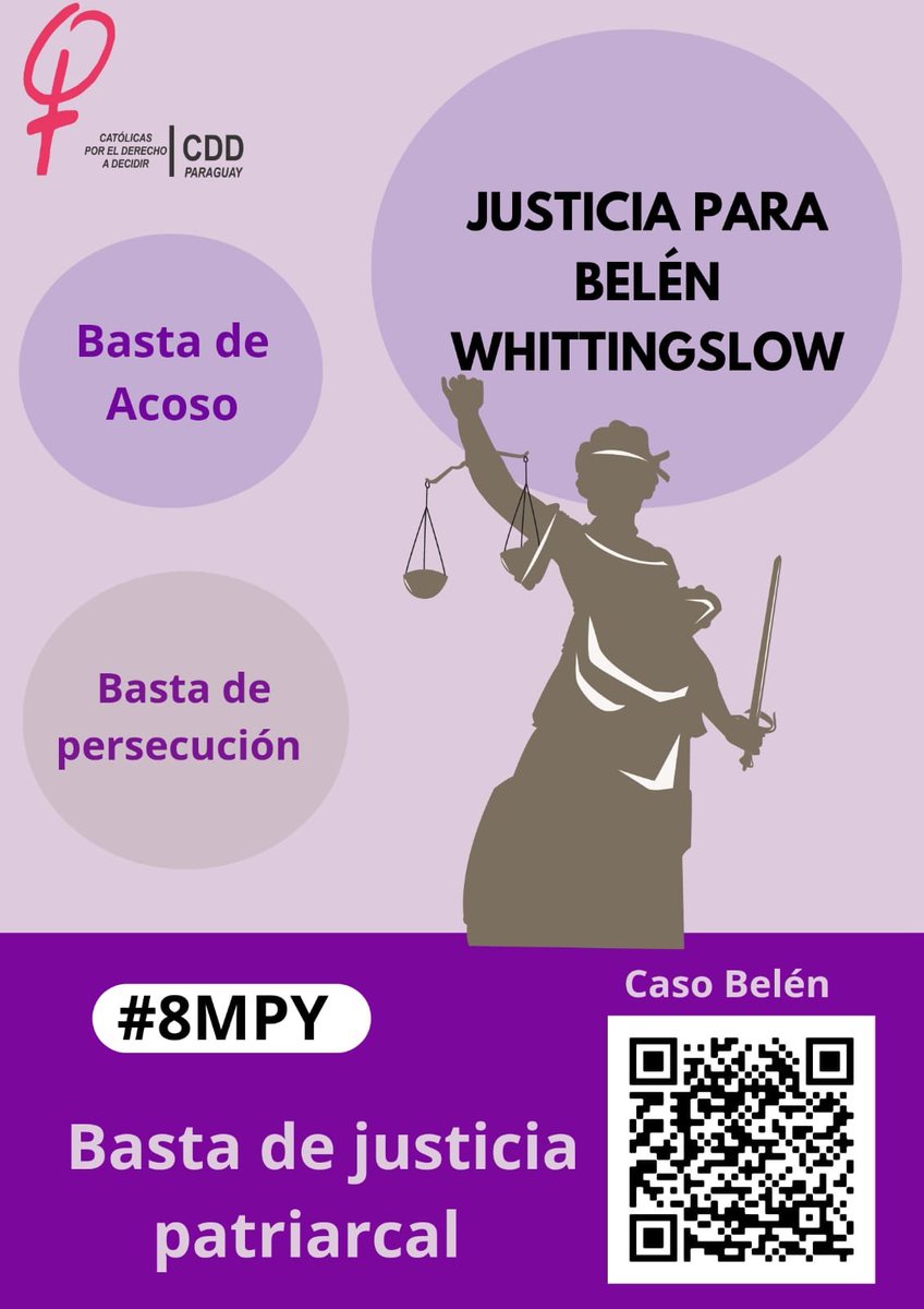 CDDpy's tweet photo. Este #8M seguimos pidiendo justicia por Belén Whittingslow quien sigue en el exilio forzado por la justicia patriarcal que impera en el Paraguay.
#8MPY
#bastaDeAcoso
#BastaDeJusticiaPatriarcal https://t.co/s7PK9DZaMJ