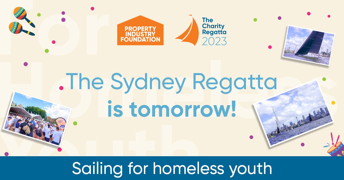 The Foundation's flagship Sydney Charity Regatta is finally here!

Tomorrow we will be with property and construction industry supporters joining us to sail and celebrate to make a difference in young lives and build homes for homeless youth in New South Wales.
