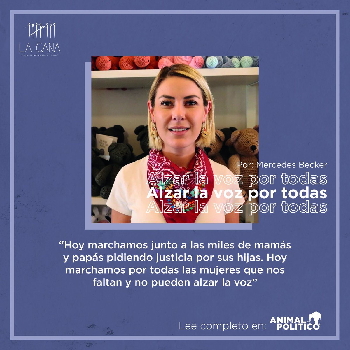 #8M2023💜 "Hoy marchamos por todas las mujeres que nos faltan y no pueden alzar la voz".

"Alzar la voz por todas", por <a href="/becker_merche/">Merche Becker</a> 

animalpolitico.com/analisis/organ…