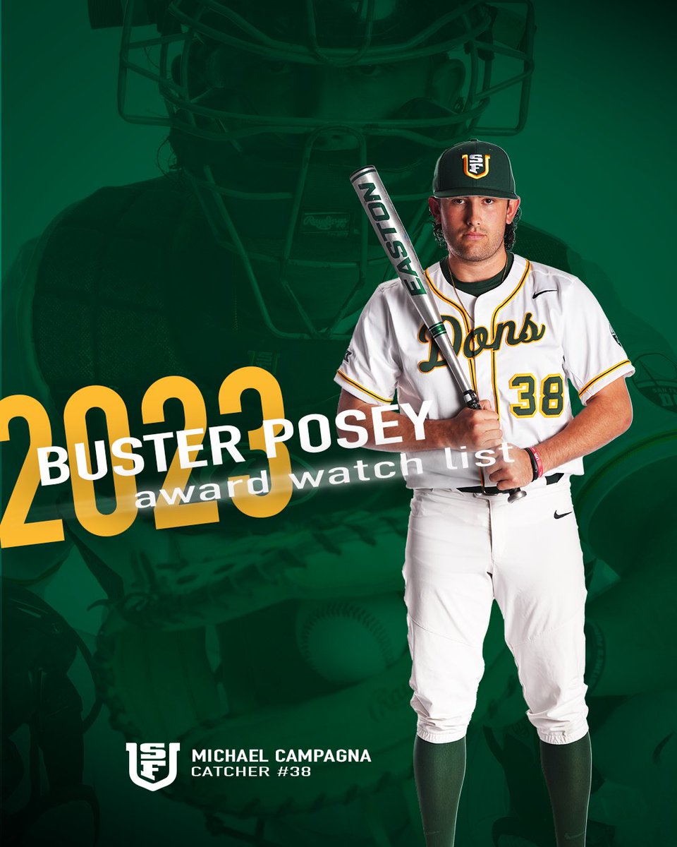 San Francisco Baseball (@sfdonsbaseball) on Twitter photo Keep an eye out ๐
<a href="/mike_campi/">Michael Campagna</a> has been named to the 2023 Buster Posey Award Watch List!
๐ฐFull Release: bit.ly/3mFFoRv
#USFDons | #WCCsports Keep an eye out ๐
<a href="/mike_campi/">Michael Campagna</a> has been named to the 2023 Buster Posey Award Watch List!
๐ฐFull Release: bit.ly/3mFFoRv
#USFDons | #WCCsports
