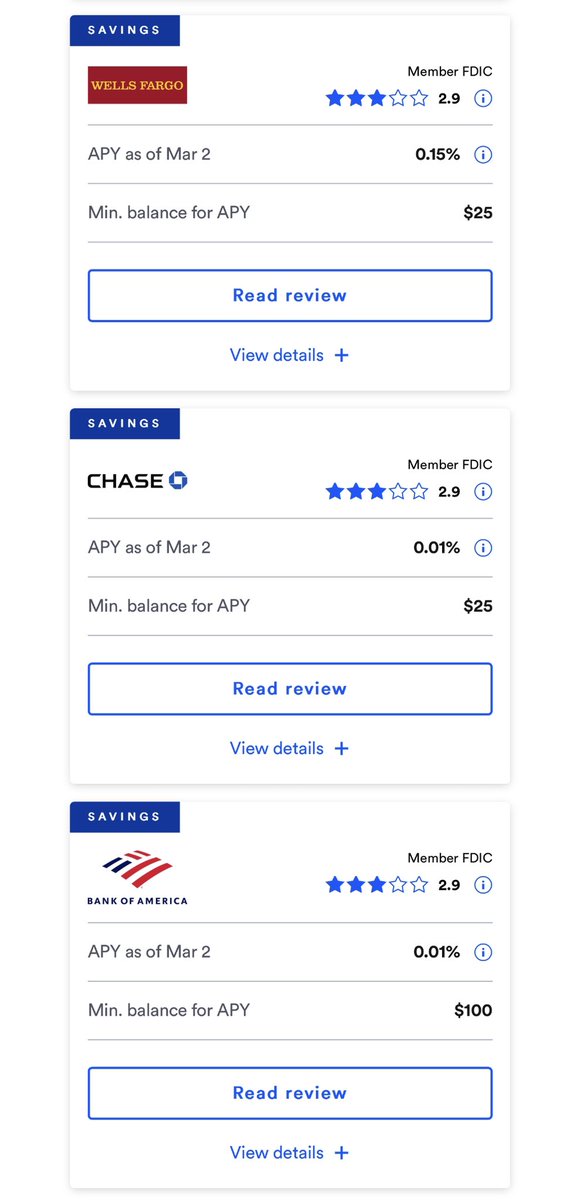 baldridgecpa's tweet photo. As interest rates rise don’t forget to put extra cash to work in high yield accounts. 

Here are a few of my favorites: https://t.co/BHsDl5Fou5