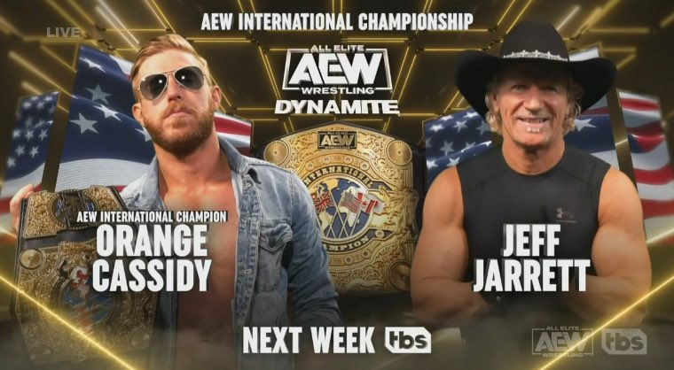 .@AEW CEO @TonyKhan has announced a re-branding of the All-Atlantic Title as the “AEW International Championship” and the first defense of the renamed title will take place next week in Winnipeg as @RealJeffJarrett takes on @orangecassidy on #AEWDynamite. 

#AEW #AEWplus #WWE
