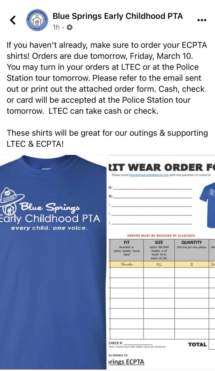 Have you ordered your early childhood PTA shirt yet?! If not, there is still time to do so!  💚 

#BSSD #EarlyEd #SchoolIsFun #PAT