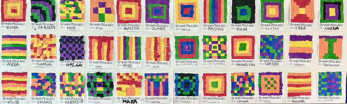 NatashaSufi's tweet photo. Greek Art is up in the McGown Hallway #GreekArt #Greece #Greek #Mosaic #GreekPottery #IonicColumn ποΈπΊπͺ¬π¬π·ππ« @cfisdMcGown #OwlAboutTheBest @CyFairISD @CFISD_FineArts https://t.co/yGGRSeBfum