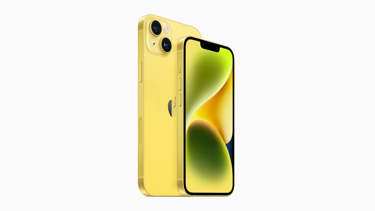 feedmileapp's tweet photo. Apple Announces Yellow Color Option for iPhone 14 and iPhone 14 Plus, will be available from 14 March onwards.
#feedmile #Apple #Iphone #Iphone14 #Iphone14plus #appleseries https://t.co/0xyxI49VsT
