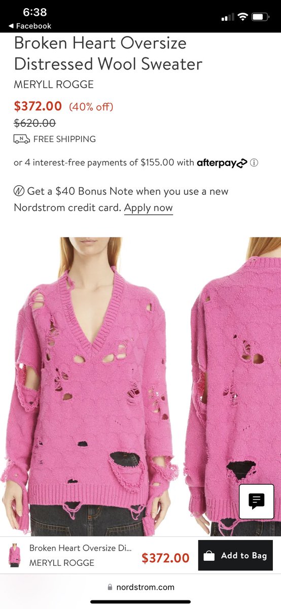 Nordstrom’s like “Happy International Women’s Day, you stupid bitch, here’s 40% off this hideous, grotesquely overpriced sweater just for you on your special little day!”
