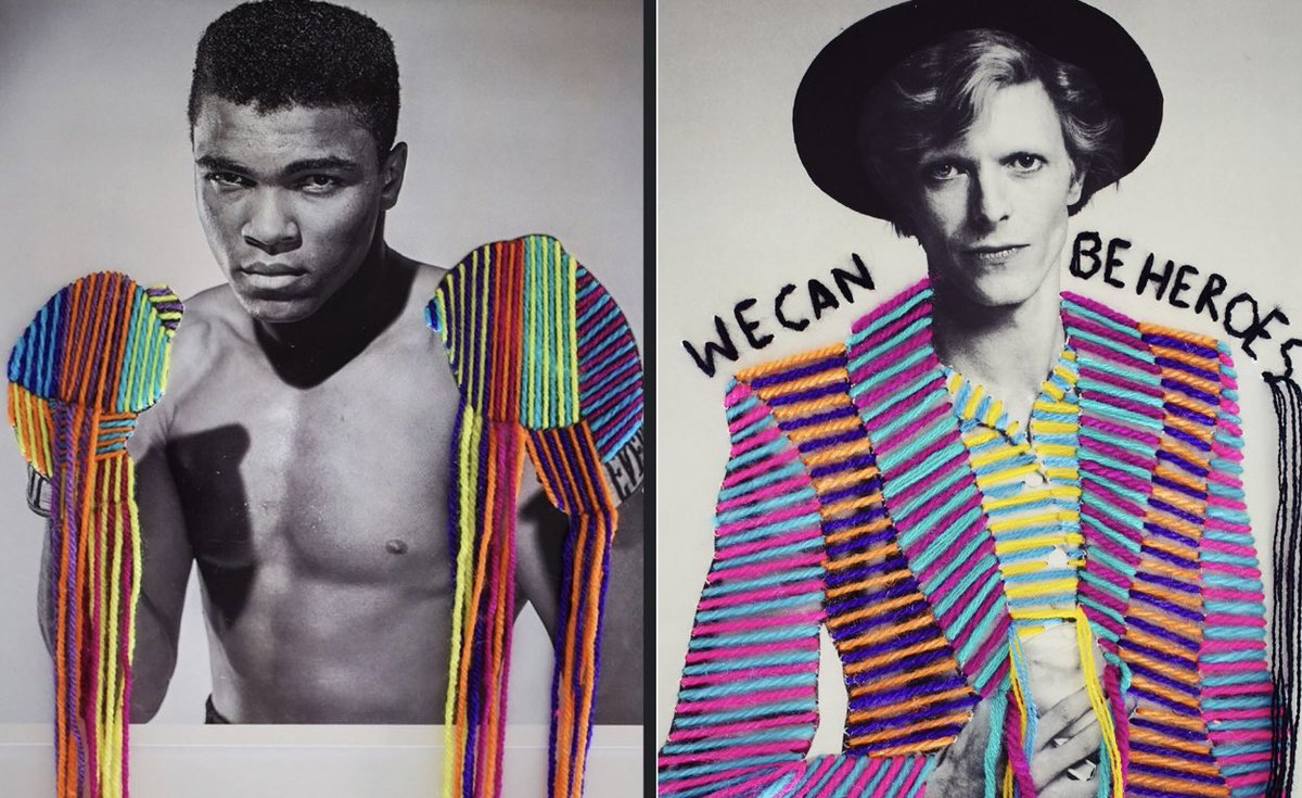 5th grade is incorporating fiber in their artwork after seeing contemporary artist Victoria Villasana’s embroidered photos of influential people (photos 3&amp;4). They’re having fun while learning basic stitching techniques! <a href="/aubrey_mes/">Monaco Elementary</a> <a href="/aubreyisd/">Aubrey ISD</a> #inspiringhope