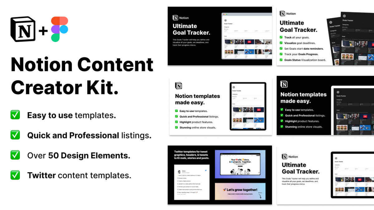 IchibanDigital's tweet image. 🚨 FREE Download 🚨

I’m giving away my @NotionHQ Content Creator Kit.

It includes over 50 Figma editable design elements to quickly create Notion marketplace and Twitter graphics.

FREE for 24 hours.

Like &amp;amp; Reply “👋”  to get the  link! (Must be following to receive DM.)