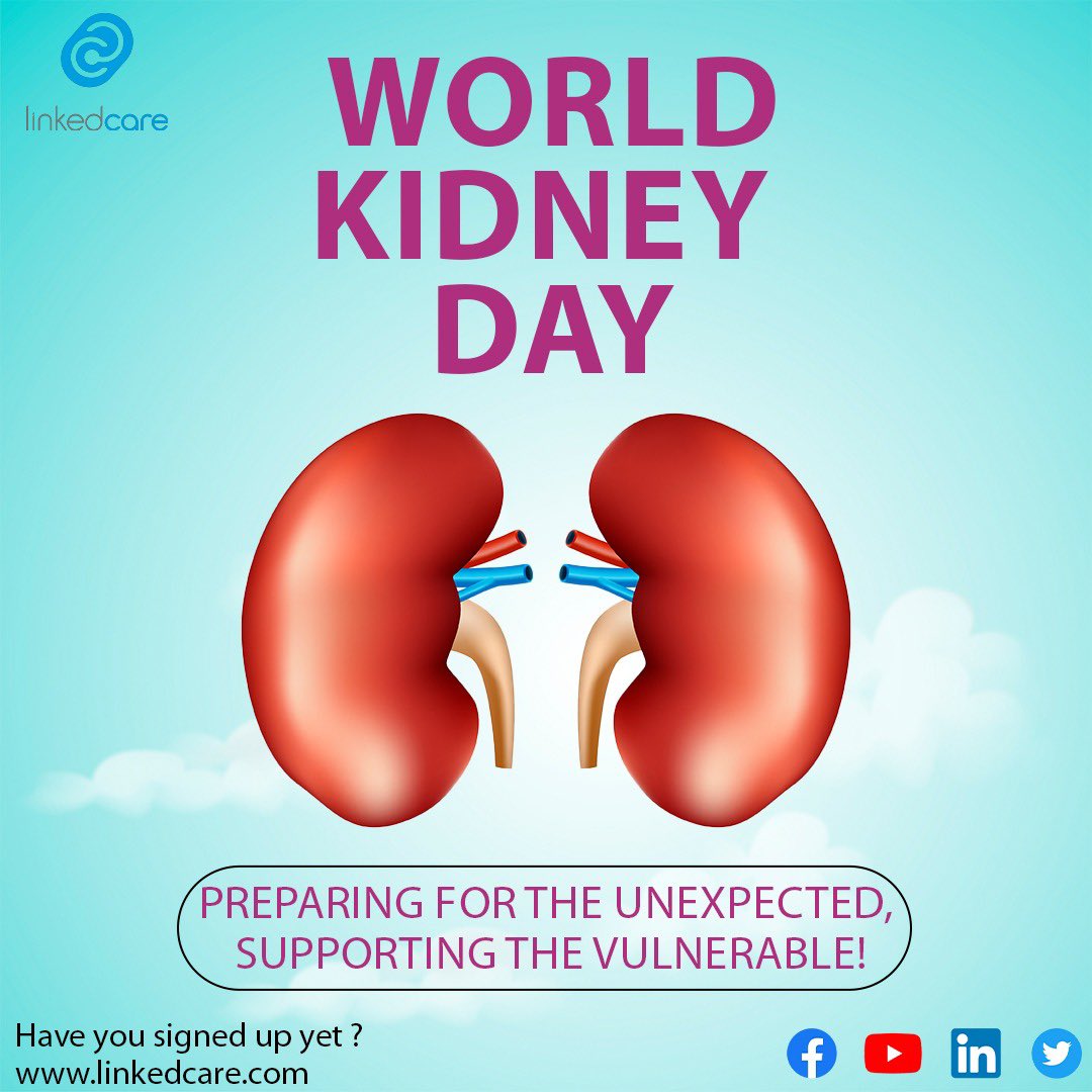 Linkedcare_In's tweet photo. World Kidney Day!
On the occasion of world kidney day, we must wake up and start taking care of our kidneys to start healthy and happy.
For consultation feel free to visit Linkedcare.
Link In Bio!
#kidneyday #worldkidneyday2023 #linkedcare #healthcare #healtylifestyle https://t.co/9293LLCGTk