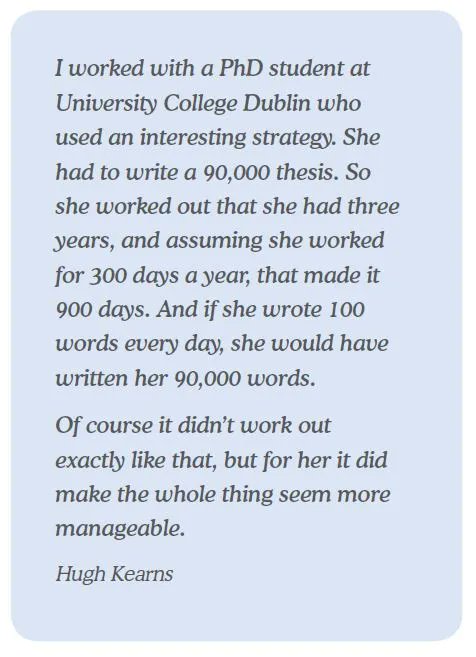Forget about writing a thesis. Write 100 words today. It seems more achievable and you'll probably end up writing more anyway. #acwri #PhDchat #PhDforum #PhDLife