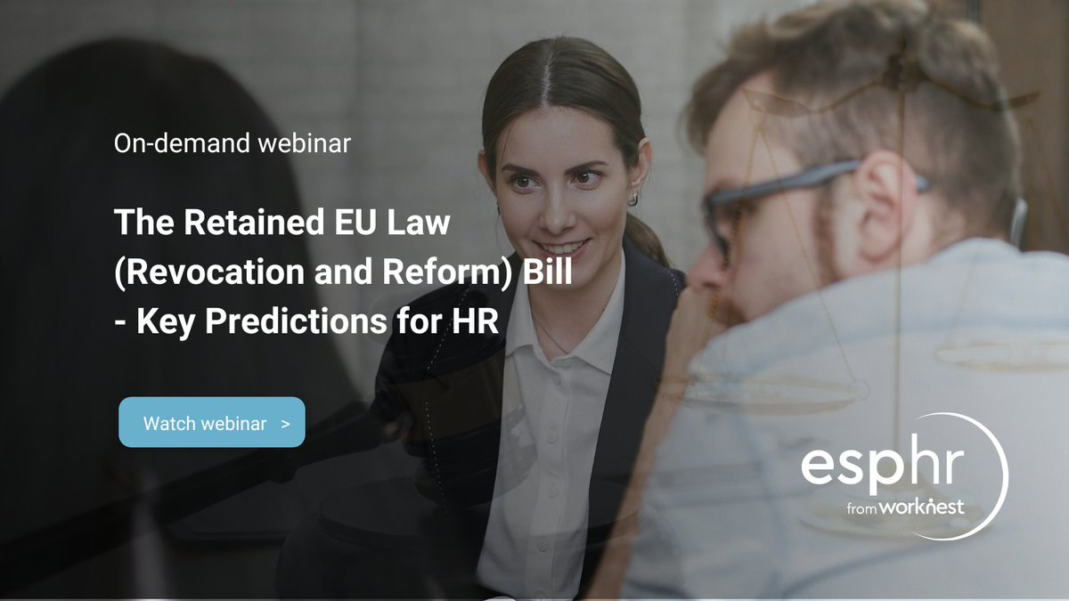How might the Retained EU Law (Revocation and Reform) Bill affect HR professionals and employers? Check out our recent webinar for expert insight on potential changes to employment law and key takeaways: ow.ly/SPyE50Nax36
#employmentlaw #RetainedEULaw #HRprofessionals