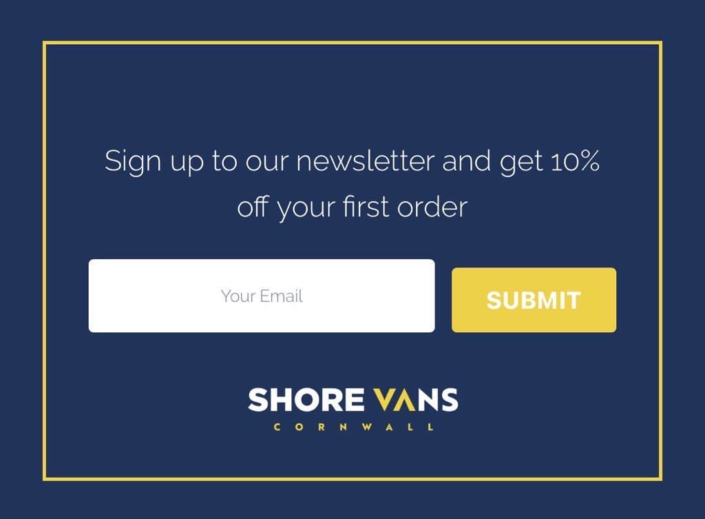 Shore Vans on Twitter: "📩 Have you joined our mailing 10% off code for signing up and amazing monthly discounts for all our members. Click on the pop up on our