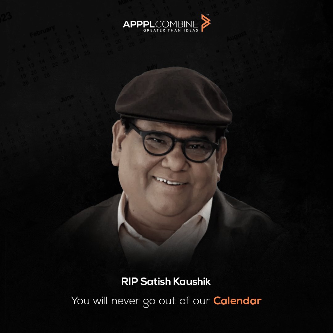 RIP Satish Kaushik Ji

You Will Never Go Out Of Our Calendar

.
.
#RIP #RestInPeace #SatishKaushik #RIPSir #RIPSatishKaushikJi #Actor #Producer #Director #VeteranActor #OmShanti #BollywoodStar #HindiCinema #AdAgency #CreativeAgency #AppplCombine